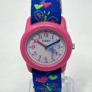 Timex Watch Girls Purple Pink 29mm Butterfly Elastic Band Kids Youth New Battery